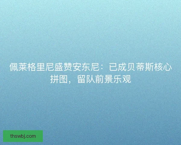 佩莱格里尼盛赞安东尼：已成贝蒂斯核心拼图，留队前景乐观