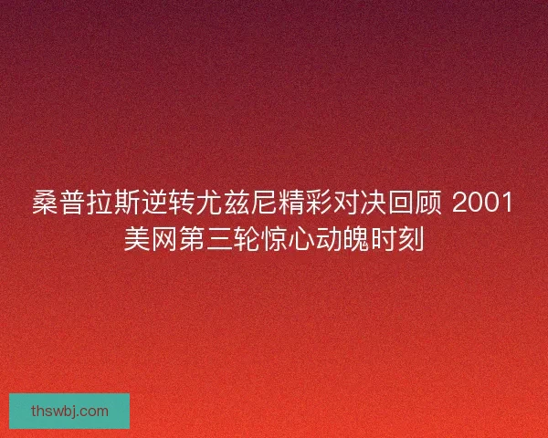 桑普拉斯逆转尤兹尼精彩对决回顾 2001美网第三轮惊心动魄时刻